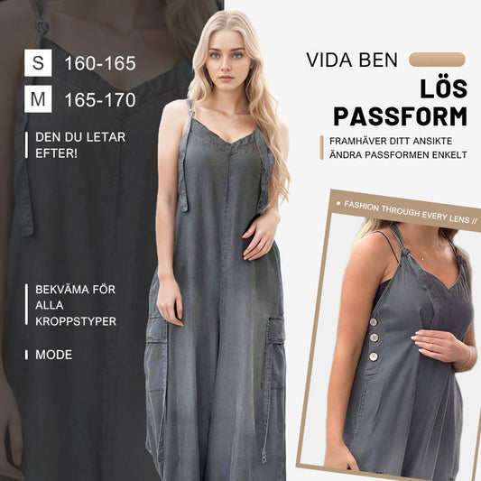 Lös Jumpsuit med Vida Ben och Fickor för Damer