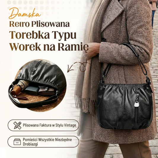 2026👜Retro Plisowana Torebka Typu Worek na Ramię