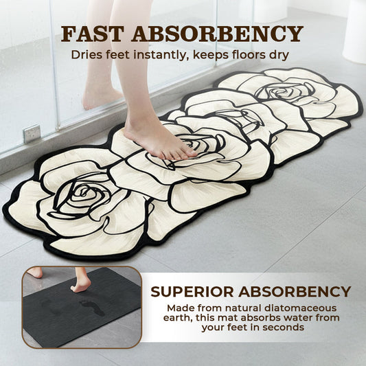 🌸Antypoślizgowa, szybkoschnąca mata łazienkowa w kwiaty