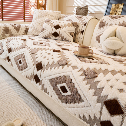 🛋️✨Nowoczesny geometryczny pokrowiec na sofę z pluszu