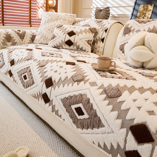 🛋️✨Nowoczesny geometryczny pokrowiec na sofę z pluszu