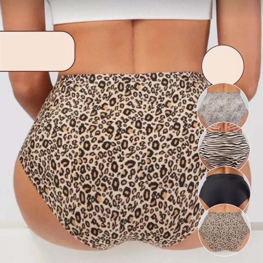 【1+ 2 gratis】Bezszwowa bielizna damska z wysokim stanem i zwierzęcym nadrukiem