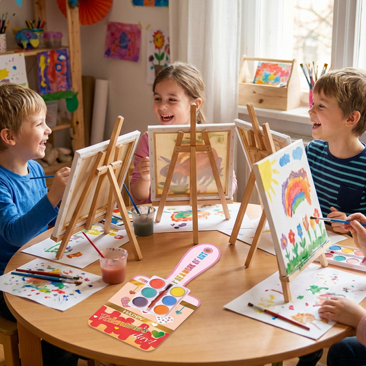 🖌️Mini zestaw dla dzieci do malowania na płótnie i sztalugach🏆