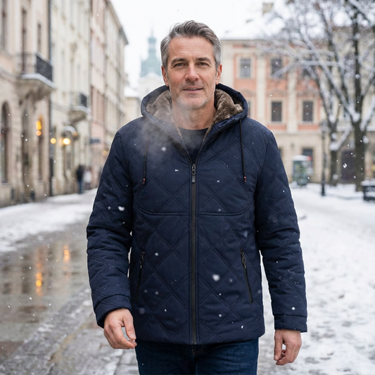 🔥Męska kurtka zimowa z kapturem i pluszową podszewką🔥