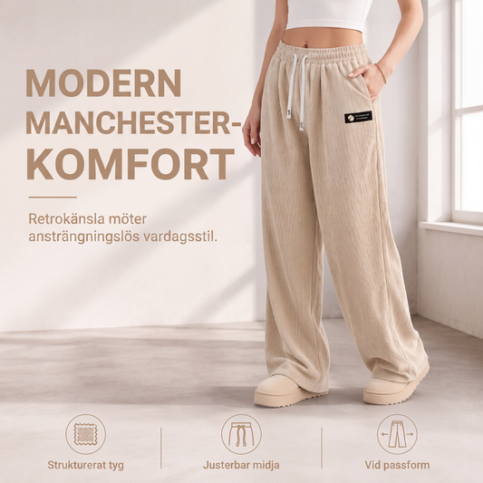 👖 Lösa vida korderojbyxor för damer med dragsko – mjuka, smickrande, elastisk midja, perfekta för vardag och jobb! ✨
