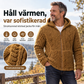 Herr jacquard-sherpa-jacka med dragkedja och huva