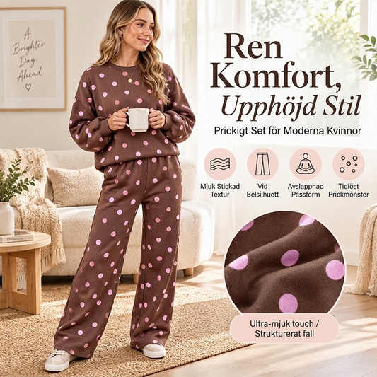 👚 Set med prickig topp och vida byxor – mjukt, bekvämt och mångsidigt, perfekt för vardag och höst! ✨