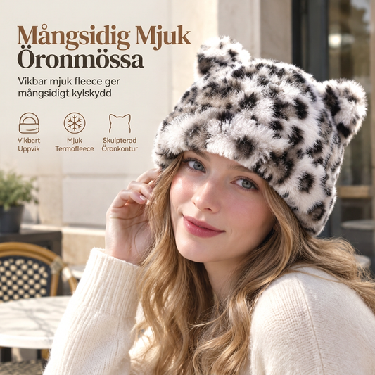 🐱Mjuk mössa i imiterad minkpäls för kvinnor med söta björnöron – varm vintermössa för kallt väder🧢