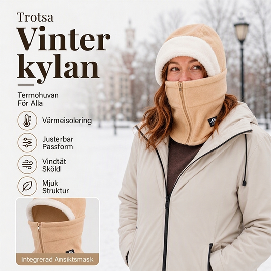 🥰 Varm vinterbaracklafa-mössa med dragkedja