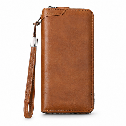 Men Long Zipperplånbok Med Stor Kapacitet Mångsidig Kortväska Clutch-väska