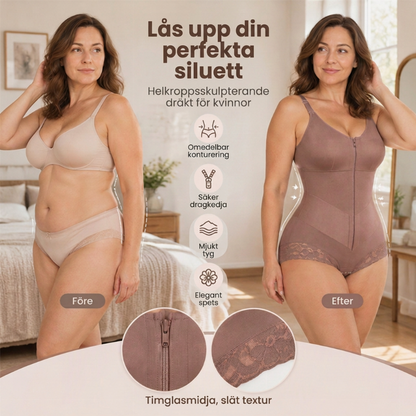 ✨ Smickrande passform 💖 Shapewear-bodysuit för damer i stora storlekar – bekväm magkontroll, stöd och en slät silhuett 👗