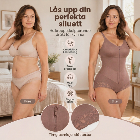 ✨ Smickrande passform 💖 Shapewear-bodysuit för damer i stora storlekar – bekväm magkontroll, stöd och en slät silhuett 👗